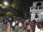 The news sent shockwaves through the neighbourhood as people gathered at the house in Ashiana area of Lucknow. (Ritesh Yadav/HH)