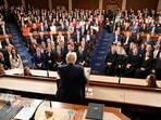 President Donald Trump speaks during an address to a joint session of Congress at the US Capitol in Washington, DC, on March 4, 2025