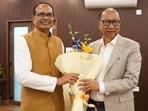 Union minister Shivraj Singh Chouhan (left) with Manipur chief minister Yumnam Khemchand Singh in New Delhi on Monday. (X)