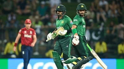 Sahibzada Farhan and Babar Azam steadied the ship for Pakistan after early shocks. (AFP) Sahibzada Farhan and Babar Azam steadied the ship for Pakistan after early shocks. (AFP)