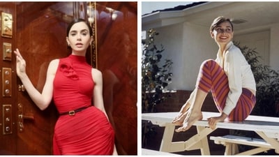 Lily Collins and Audrey Hepburn have a striking resemblance, notably in their arched eyebrows, and large, expressive eyes. Lily Collins and Audrey Hepburn have a striking resemblance, notably in their arched eyebrows, and large, expressive eyes.