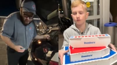 A US family grabbed attention online after getting Domino’s pizza delivered to an airport amid a flight delay. (Instagram/twinpassporttales ) A US family grabbed attention online after getting Domino’s pizza delivered to an airport amid a flight delay. (Instagram/twinpassporttales )