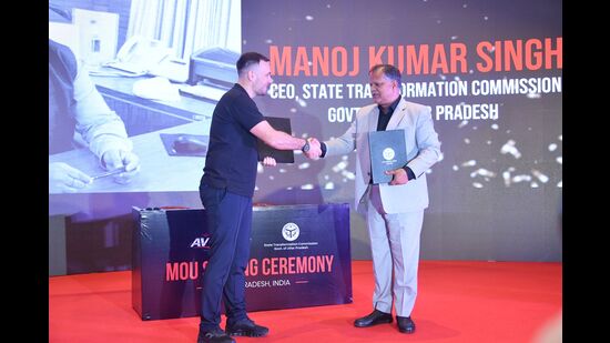 MoU signed between State Transformation Commission and AVW Global in Lucknow on Tuesday (HT Photo)