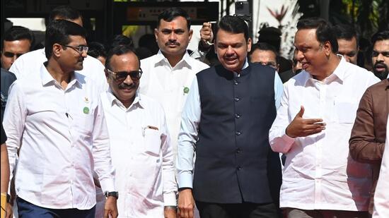 Mumbai, India - Feb. 24, 2026: CM Devendra Fadnavis during the budget assembly session at Vidhan Bhavan in Mumbai, India, on Tuesday, February 24, 2026. (Photo by Anshuman Poyrekar/Hindustan Times) (Anshuman Poyrekar/HT Photo)