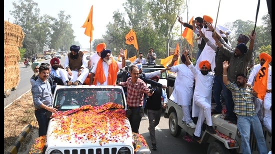 Shiromani Akali Dal (SAD) president Sukhbir Singh Badal during Ferozepur rally.