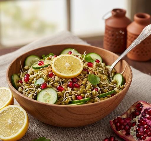 Sprouted Moong and Pomegranate Iftar Salad