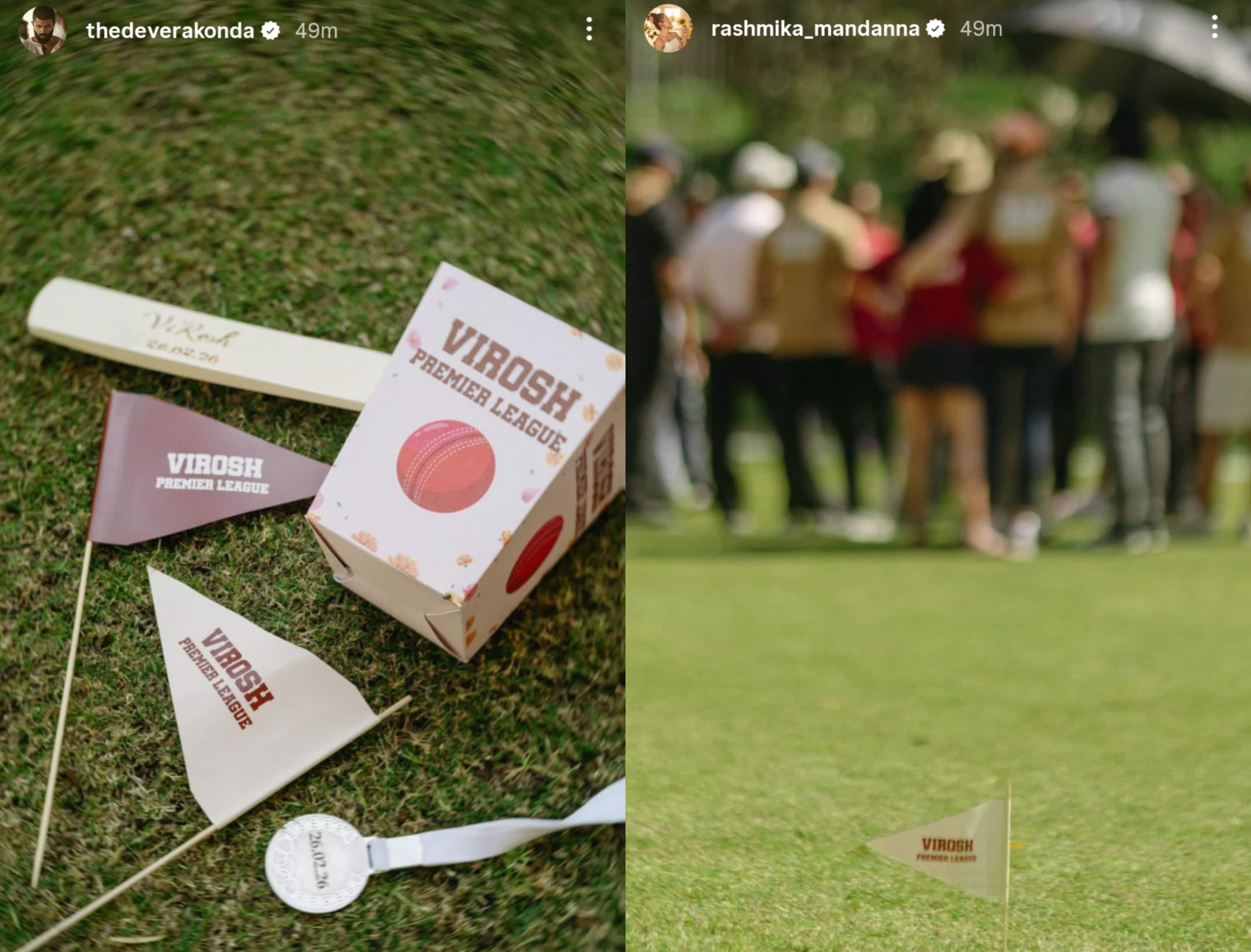 Vijay Deverakonda and Rashmika Mandanna play cricket during pre-wedding festivities Vijay Deverakonda and Rashmika Mandanna play cricket during pre-wedding festivities