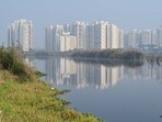 A view of Najafgarh drain area at sector-108 near Woodshire residential society. 