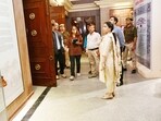 Divisional commissioner and in-charge director Soumya Agrawal at Allahabad Museum in Prayagraj on Tuesday (HT Photo)