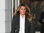 US First Lady Melania Trump departs from the South Lawn of the White House to head towards the US Capitol.