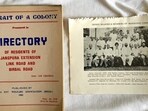 Photo shows a page torn from the directory, displaying group portrait of the “office bearers & members of Jangpura Extension Welfare Association,” circa 1982. (HT)