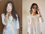 stylish short white and budget-friendly kurtis for Holi