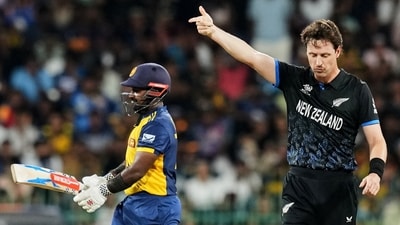 Sri Lanka's chase saw a disastrous start as Matt Henry continued his trend of taking new-ball wickets. After shattering Pathum Nissanka's stumps with the very first ball of the innings, he also removed Charith Asalanka as the innings fell apart almost immediately. (AP)