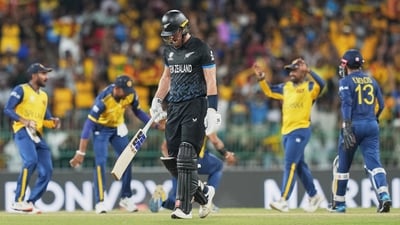 Sri Lanka had the early wins in the first innings, as they ensured the powerful Kiwi openers couldn't launch a big start. Finn Allen looked good but was removed by Maheesh Theekshana, before Tim Seifert fell soon after. A brief partnership followed, but the Kiwis collapsed from 75/2 to 84/6. (AP)