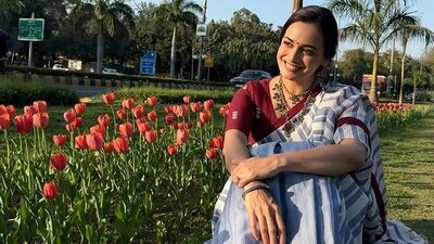 Gram it: The tulip fever has hit Delhi so hard that it's not just the commoners but even celebs who are feeling compelled to pause and pose with the flowers in full bloom, at Shantipath! Here's a glimpse of Bollywood actor Dia Mirza Rekhi soaking up the Capital's Spring vibe at the Tulip Festival 2026 organised by NDMC. (Photo: Instagram)