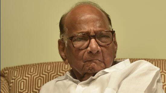 NCP (SP) president Sharad Pawar was discharged from Ruby Hall Clinic on Wednesday morning after undergoing treatment for mild dehydration, hospital authorities said. (HT FILE)