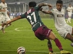 An ISL match between Mohun Bagan Super Giant and Chennaiyin FC in Kolkata on Monday. (PTI)