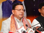 Uttarakhand Chief Minister Pushkar Singh Dhami. The state government said Uttarakhand has been approved  <span class='webrupee'>₹</span>350 crore under SASCI Part IX linked to efficiency in financial management.