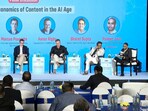 Panel discussion on ‘The New Economics of the Content in AI Age’ being moderated by Puneet Jain, CEO of the HT Digital Media (R)