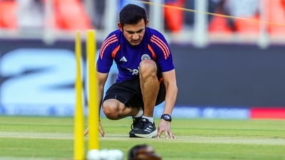 India's head coach Gautam Gambhir checks the pitch before the start of the team's T20 World Cup 2026 Super 8 Group 1 match (Sportz Asia) India's head coach Gautam Gambhir checks the pitch before the start of the team's T20 World Cup 2026 Super 8 Group 1 match (Sportz Asia)