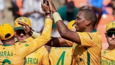 Lungi Ngidi proved to be the leader of the pack. In his first over, he took two wickets, right on the back of Kagiso Rabada's two in an over. He eventually finished with figures of 3/30, highest for the match. (PTI)
