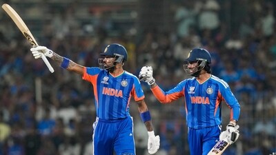 A record-breaking day for India, and one which puts them in a good position in the Super Eights. The batters finally came awake for the men in blue after a tournament spent in hibernation, as things finally clicked and they piled on 256/4 in the first innings. Zimbabwe's strong campaign comes to an end. (PTI) A record-breaking day for India, and one which puts them in a good position in the Super Eights. The batters finally came awake for the men in blue after a tournament spent in hibernation, as things finally clicked and they piled on 256/4 in the first innings. Zimbabwe's strong campaign comes to an end. (PTI)