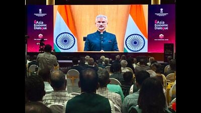 Referring to the recently held AI Impact Summit 2026, Jaishankar said that India’s digital capabilities and talent base position it well to diffuse AI technologies widely and responsibly. (HT PHOTO) Referring to the recently held AI Impact Summit 2026, Jaishankar said that India’s digital capabilities and talent base position it well to diffuse AI technologies widely and responsibly. (HT PHOTO)