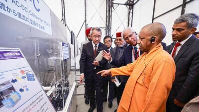Uttar Pradesh chief minister Yogi Adityanath at a hydrogen facility in Yamanashi Prefecture in Japan on Thursday. (ANI) Uttar Pradesh chief minister Yogi Adityanath at a hydrogen facility in Yamanashi Prefecture in Japan on Thursday. (ANI)