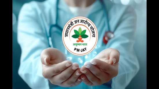 The PMJAY is a centrally sponsored scheme, which is funded by the government, and the funding is shared between the Centre and state governments. It provides health coverage up to ₹5 lakh per family per year. (HT Photo)