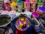 Gram it: It's that time of the year when markets are acquiring the colours of spring. Here's a glimpse of a vendor at Sadar Bazar preparing colours for sale, ahead of the Holi festival in Delhi. 