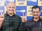 Arvind Kejriwal and Manish Sisodia at a press conference after the judgment. (Vipin Kumar/HT Photo)