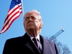 US President Donald Trump speaks to members of the media on the South Lawn of the White House.