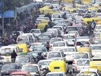 Vehicles coming from BP Marg will be diverted towards Meharchand Market at JLN Stadium traffic signal. (HT PHOTO)