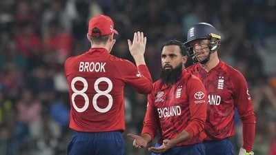 Adil Rashid spun a web, once again using all his experience and pedigree to have a strong impact. He took two key wickets in the middle overs, and alongside Will Jacks, acted as the key spin component for the English. (AP)