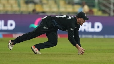 Glenn Phillips not only took the key wicket of Brook, but also took an incredible outfield catch to remove Jacob Bethell. However, he would have an outsized negative impact later on, as he conceded 22 runs in the 18th over to hand the advantage to England. (AP)