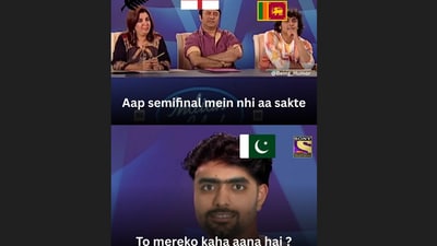A viral meme captured Pakistan’s tense Super 8 situation, joking about their struggle to reach the semi final after a defeat. (X/@Being_Humor) A viral meme captured Pakistan’s tense Super 8 situation, joking about their struggle to reach the semi final after a defeat. (X/@Being_Humor)