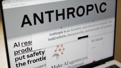 Pages from the Anthropic website and the company's logo are displayed on a computer screen in New York (AP) Pages from the Anthropic website and the company's logo are displayed on a computer screen in New York (AP)