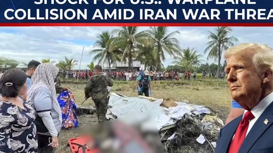 US military plane swerves off road, collides into barrier in Philippines