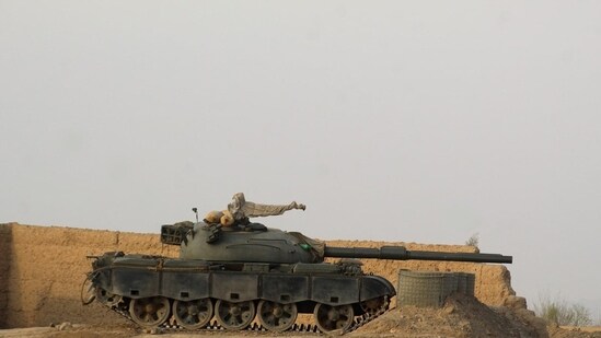 Pakistani army tank at the Pakistan-Afghanistan border in Chaman on Friday.