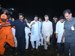 Andhra Pradesh chief minister N Chandrababu Naidu at the scene. (X)