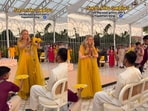 The bride ended the performance by playfully pulling her groom onto the dance floor to join her.