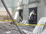 Mumbai, India. Feb 27, 2026 - A labourer was killed, and five other labourers were injured after they fell from the 8th floor of an under-construction building in the Subhash Nagar area of Chembur in Mumbai on Saturday afternoon. Mumbai, India. Feb 27, 202. (Photo by Raju Shinde/HT Photo) (Raju Shinde) Mumbai, India. Feb 27, 2026 - A labourer was killed, and five other labourers were injured after they fell from the 8th floor of an under-construction building in the Subhash Nagar area of Chembur in Mumbai on Saturday afternoon. Mumbai, India. Feb 27, 202. (Photo by Raju Shinde/HT Photo) (Raju Shinde)