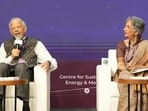 Retired Indian diplomat and former foreign secretary of India Nirupama Rao (R) said that the guiding principle for India should be reform, not abandonment of multilateralism. Vijay Kelkar, vice-president, Pune International Centre chaired the valedictory session of Asia Economic Dialogue (AED) 2026. (HT)