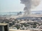 US Navy's Fifth Fleet: This video grab taken from UGC images posted on social media on February 28, 2026 shows a plume of smoke rising over Manama following several explosions in Bahrain's capital. A centre for the US Fifth Fleet headquarters in Bahrain has been hit in a "missile attack", Bahrain said on February 28, as Iran vowed retaliation following US and Israeli strikes. 