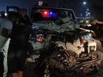 The impact of the collision killed Sandeep Singh, 27, and Amarpreet Singh, 19, residents of Uppli village in Barnala, on the spot. (HT)