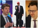L to R: OpenAI CEO Sam Altman, US President Donald Trump and Anthropic CEO Dario Amodei