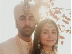 Alia Bhatt and Ranbir Kappor (left); Kiara Advani and Sidharth Malhotra (right) on their wedding day.
