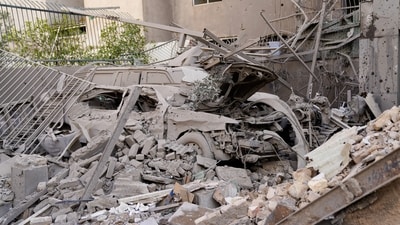 Ruins remain in the aftermath of an Israeli-U.S. strike in Tehran, Iran, Saturday, Feb. 28, 2026. AP Photo/PTI(AP02_28_2026_000620A) (AP) Ruins remain in the aftermath of an Israeli-U.S. strike in Tehran, Iran, Saturday, Feb. 28, 2026. AP Photo/PTI(AP02_28_2026_000620A) (AP)