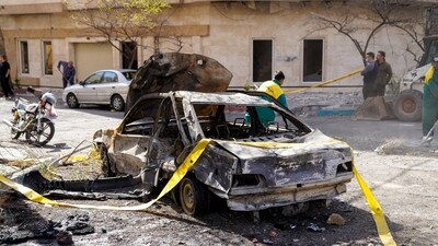 Remains of a car in the aftermath of an Israel and the U.S. strike on a building in Tehran, Iran, February 28, 2026. Amir Kholousi/ISNA/WANA (West Asia News Agency) via REUTERS ATTENTION EDITORS - THIS PICTURE WAS PROVIDED BY A THIRD PARTY (via REUTERS)