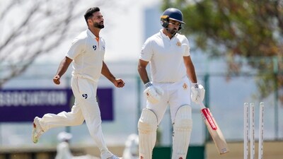 In response, it was the Auqib Nabi show. The seamer leads the charts for wickets this season, and is knocking on the door of a call-up to the Indian team. On a wicket where nothing was happening, he made the ball sing – including a phenomenal pill to knock back Karun Nair's off-stump. (PTI) In response, it was the Auqib Nabi show. The seamer leads the charts for wickets this season, and is knocking on the door of a call-up to the Indian team. On a wicket where nothing was happening, he made the ball sing – including a phenomenal pill to knock back Karun Nair's off-stump. (PTI)